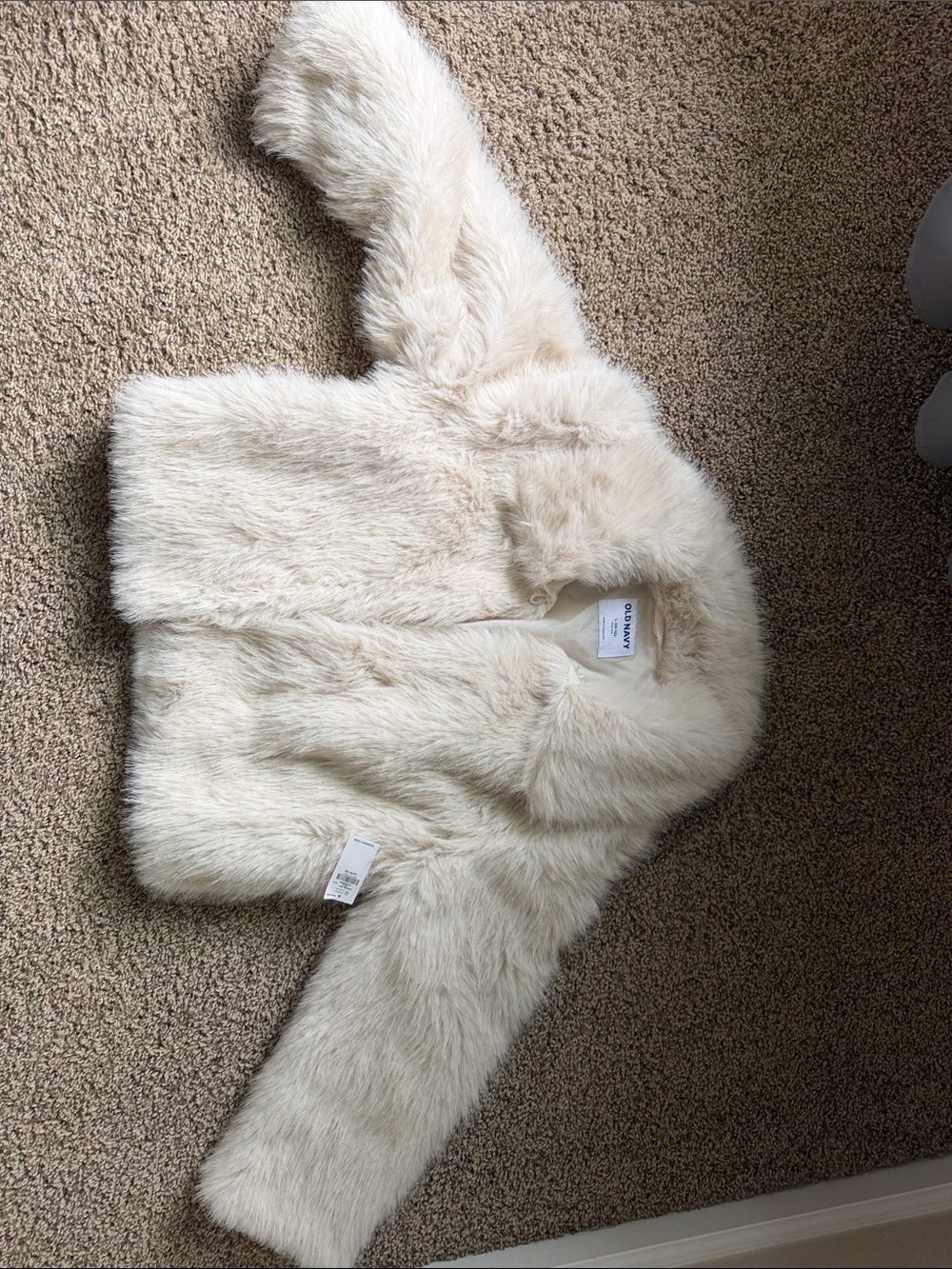 Cream Faux Fur Kids Jacket - Cozy Winter Coat